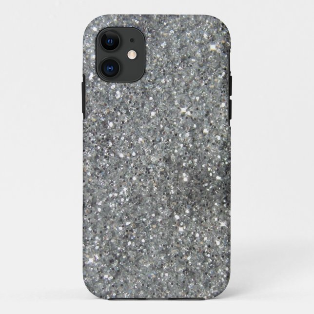 Stylish Silver Glitter Glitz Photo Case-Mate iPhone Case (Back)