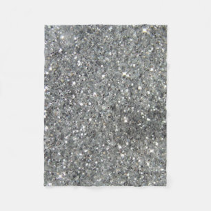 Stylish Silver Glitter Glitz Photo Fleece Blanket