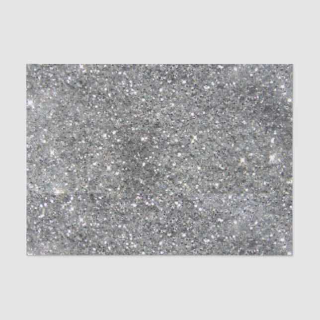 Stylish Silver Glitter Glitz Photo Tissue Paper (Front)