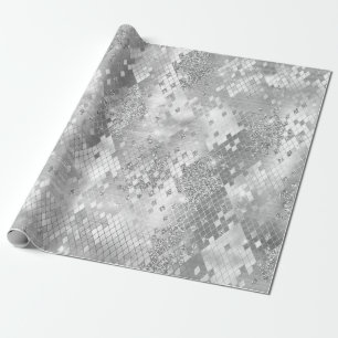 Stylish Silver Glitter Jungle Snake Skin Pattern Wrapping Paper