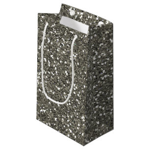 Stylish Silver Glitter Small Gift Bag