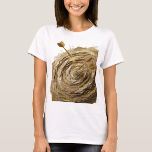 Stylish Silver GOLDEN BULLSEYE Artistic Motif T-Shirt
