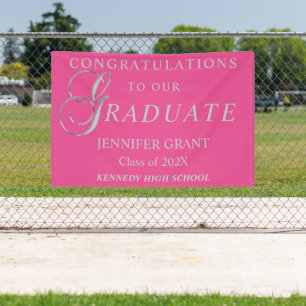 Stylish Silver Graduation Sign