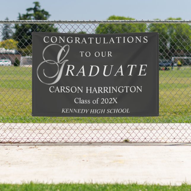 Stylish Silver Graduation Sign (Insitu)