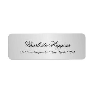 Stylish Silver Grey Plain Elegant Unique Script