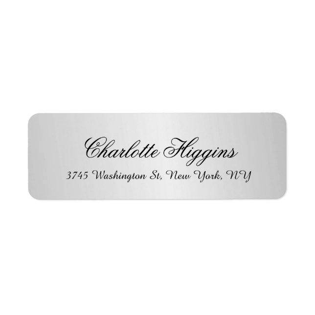 Stylish Silver Grey Plain Elegant Unique Script (Front)