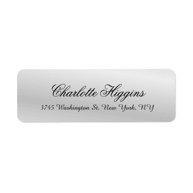 Stylish Silver Grey Plain Elegant Unique Script (Front)