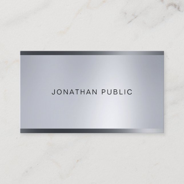 Stylish Silver Look Lights Professional Elegant Business Card (Front)