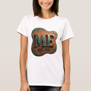 Stylish Silver ME EST 1981 Print T-Shirt