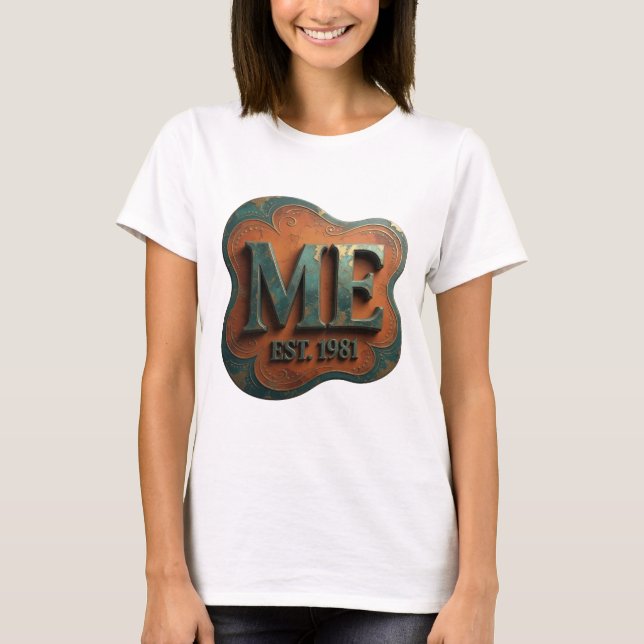 Stylish Silver ME EST 1981 Print T-Shirt (Front)