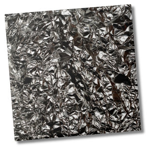 Stylish Silver Metallic Foil Backsplash Tile