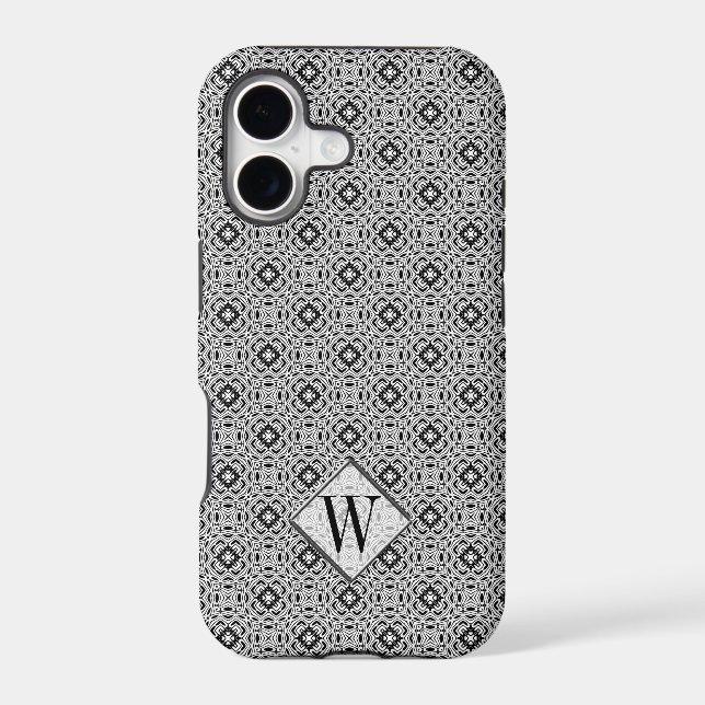 Stylish Silver  Monogram Custom Phone Cases (Back)