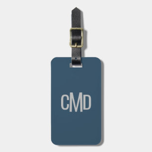 Stylish Silver Monogrammed Luggage Tag   San Juan