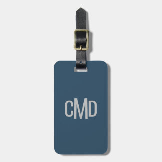 Stylish Silver Monogrammed Luggage Tag | San Juan