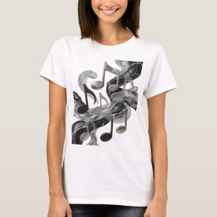 Stylish Silver MUSIC IN MOTION Custom Design T-Shirt