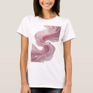 Stylish Silver PINK FLUFFY WAVEY T T-Shirt