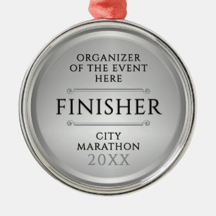 Stylish Silver Recognition Finisher Award Medal Metal Tree Decoration