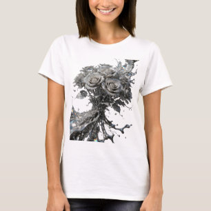 Stylish Silver SILVER ROSES Statement Tee