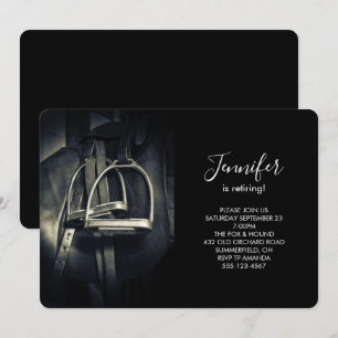 Stylish Silver Stirrups on English Riding Saddle Invitation