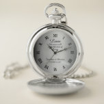 Stylish Silver Test of Time Bride & Groom Wedding Pocket Watch<br><div class="desc">Classy Test of Time Bride Groom Wedding or Anniversary Pocket Watch. Personalise this and add your own names/date and make it your own.</div>