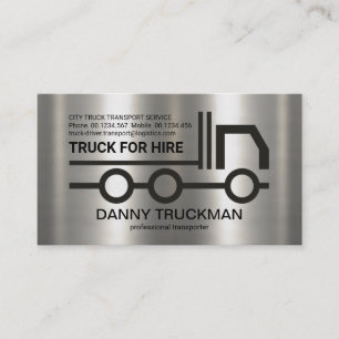 Stylish Silver Truck Frame Trucking Transport Business Card