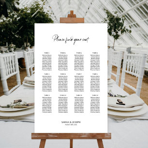Stylish Simple 12 Table Wedding Seating Chart