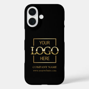 Stylish Simple Black Business Company Logo Apple iPhone 16 Case