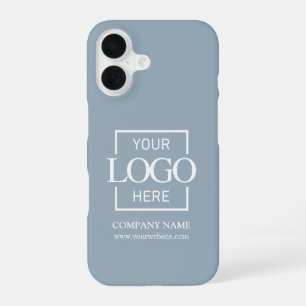 Stylish Simple Blue Business Company Logo Apple iPhone 16 Case