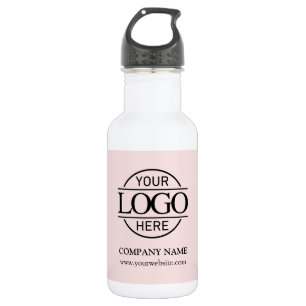 Stylish Simple Blush Pink Company Business Logo 532 Ml Water Bottle