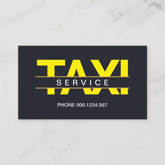 Stylish Simple Brown Lines Placard Taxi Driver Business Card (Front)