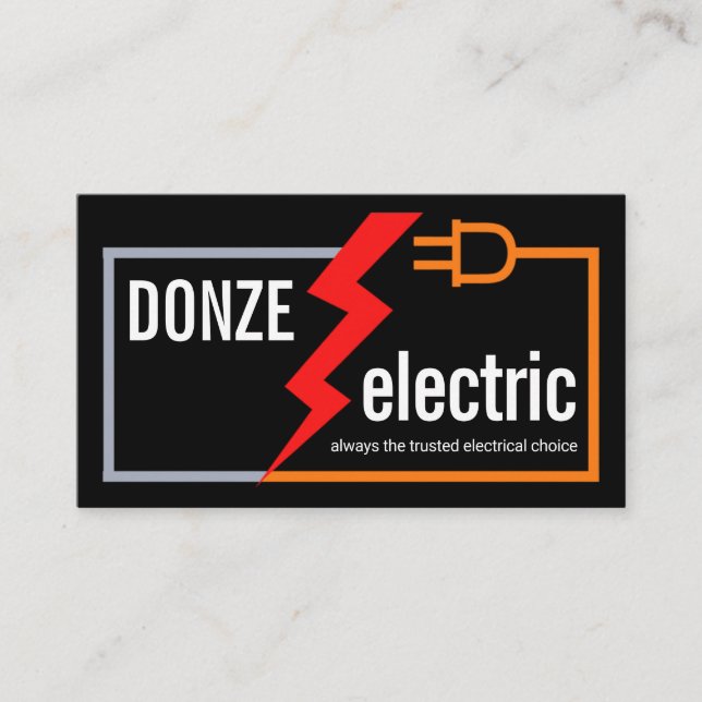 Stylish Simple Electrical Circuit Cable Business Card (Front)