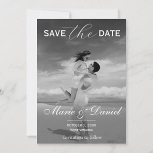Stylish Simple Full Photo Double-sided Save The Da Date
