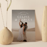 Stylish Simple Full Photo Double-sided White Save The Date<br><div class="desc">This save the date features your photo and names as the focal point with styled type and a fading gradient to highlight the text. Add an additional photo the back.</div>
