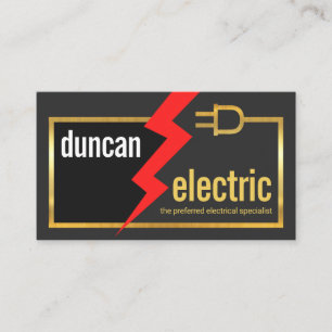 Stylish Simple Gold Electrical Circuit Business Card
