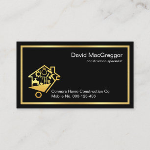 Stylish Simple Gold Handyman Tools Frame Business Card