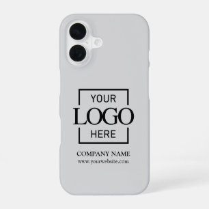 Stylish Simple Gray Business Company Logo Apple iPhone 16 Case