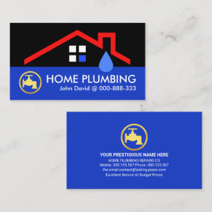 Stylish Simple Leaking Roof Plumbing Business Card