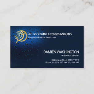 Stylish Simple Luminescent Water Drops Christian Business Card