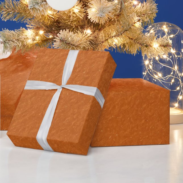 Stylish Simple Metallic Inspired Orange Wrapping Paper (Holidays)