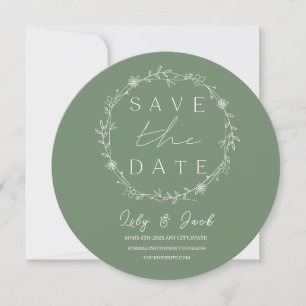 Stylish simple minimal Elegant modern sage green Invitation