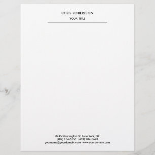 Stylish Simple Minimalist Modern Custom Letterhead