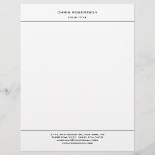 Stylish Simple Minimalist Modern Professional Custom Letterhead