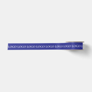 STYLISH SIMPLE MODERN CUSTOM NAME YOUR LOGO BLUE SATIN RIBBON
