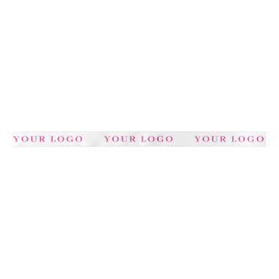 STYLISH SIMPLE MODERN CUSTOMIZED YOUR LOGO HERE  SATIN RIBBON