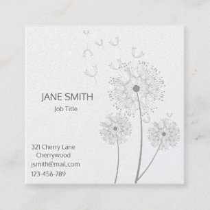 Stylish simple modern floral customisable square business card