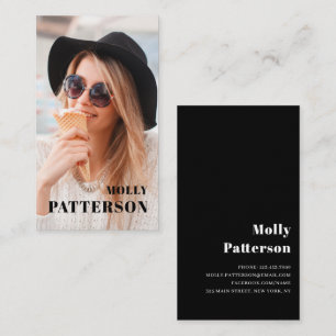 Stylish Simple Modern Grad Photo Name Graduation Business Card