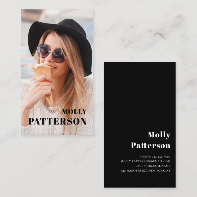 Stylish Simple Modern Grad Photo Name Graduation Business Card (Front/Back)