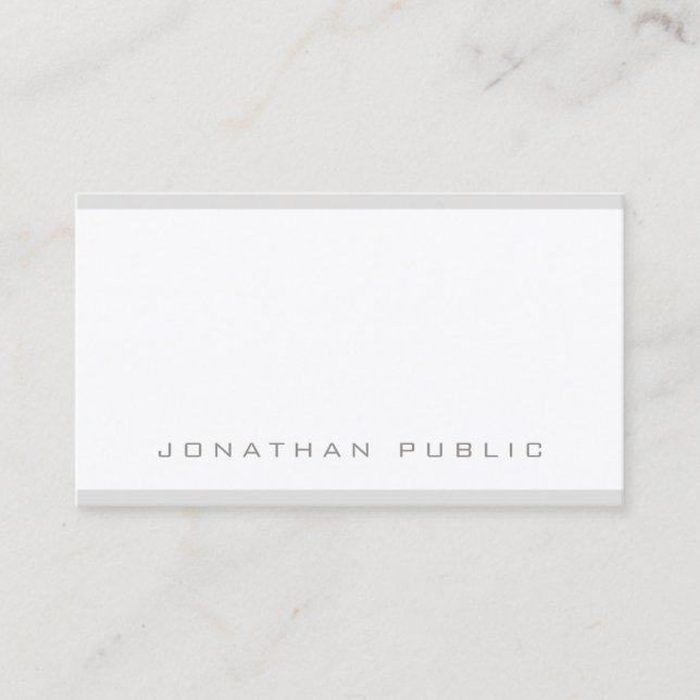 Stylish Simple Modern Minimalist Plain Trendy Luxe Business Card (Front)