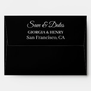 STYLISH SIMPLE MODERN MINIMLIST BLACK WEDDING ENVELOPE