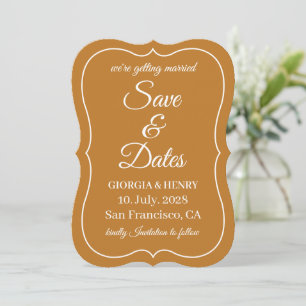STYLISH SIMPLE MODERN MINIMLIST MUSTARD YELLOW SAVE THE DATE